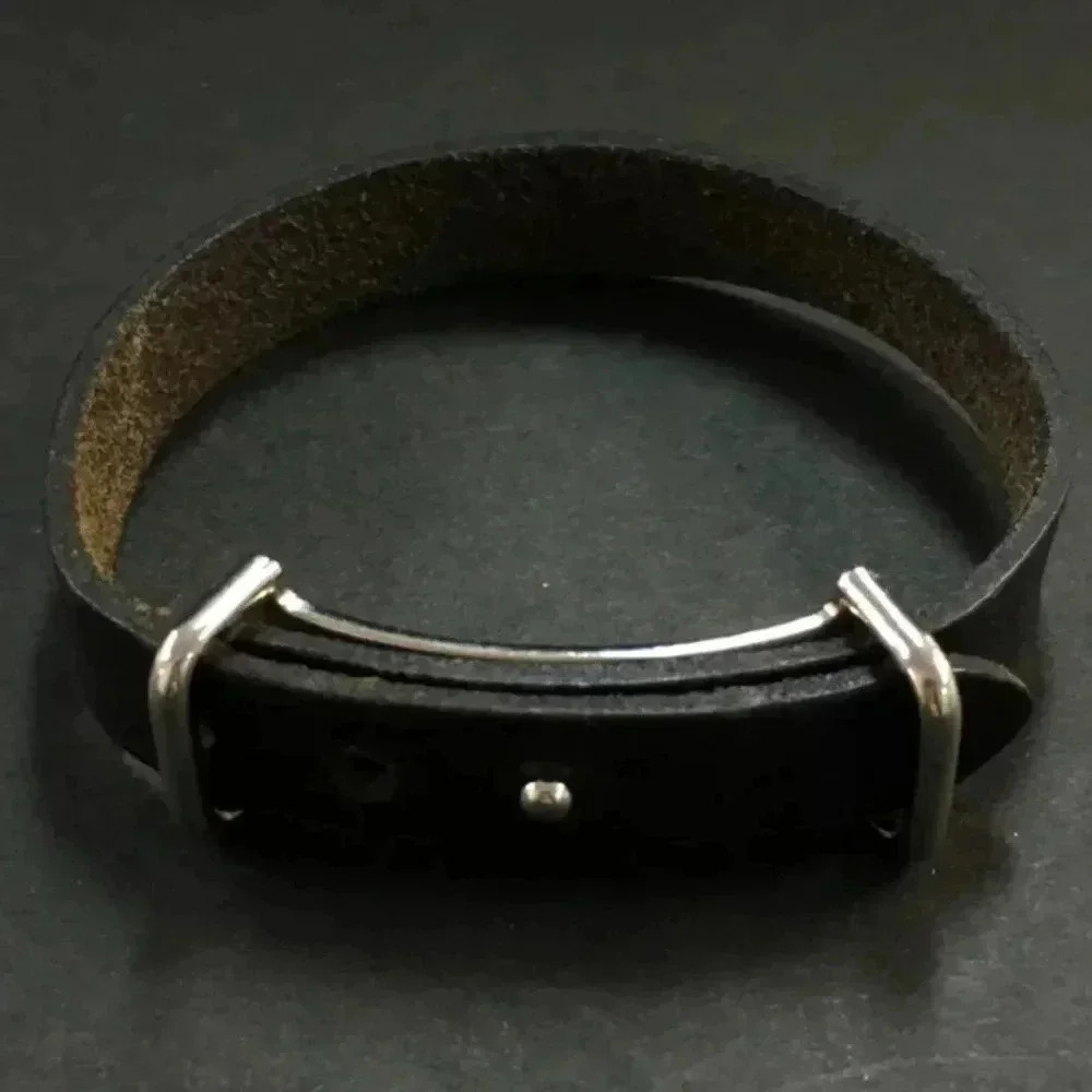 Hermes Api 2 Black Leather Bracelet